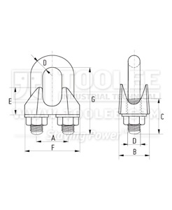 300 2101 Wire Rope Clip DIN741 drawing