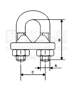 300 5595 Wire Rope Clips Italy Type drawing