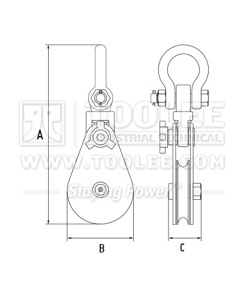 300 2812 21 Champion Snatch Block With Shackle Single Sheave 431 Drawing