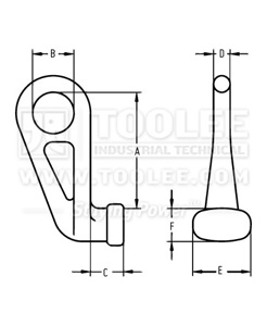 300 1255 Eye Container Lifting Hook drawing