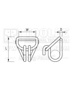 300 500 3204 Double J Hook with D Ring Drawing WM