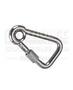 300 6107 Snap Hook with Eyelet and Screw Asymmetric Oblique Angle