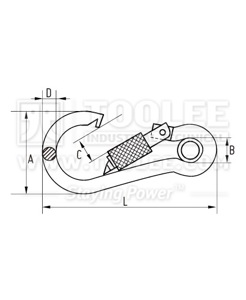 300 6104 Snap Hook with Eyelet and Screw Drawing